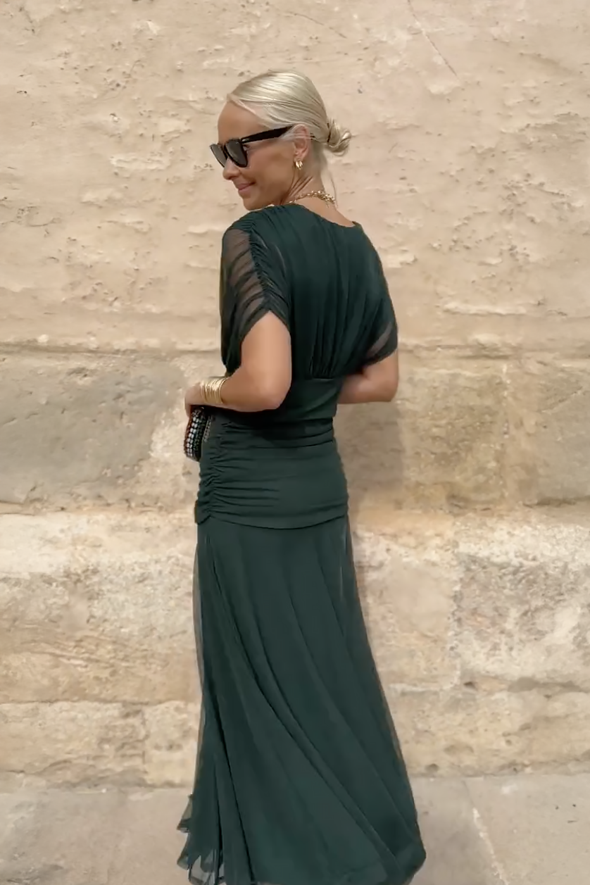 Louise | Robe Maxi Élégante de Fête avec Col en V