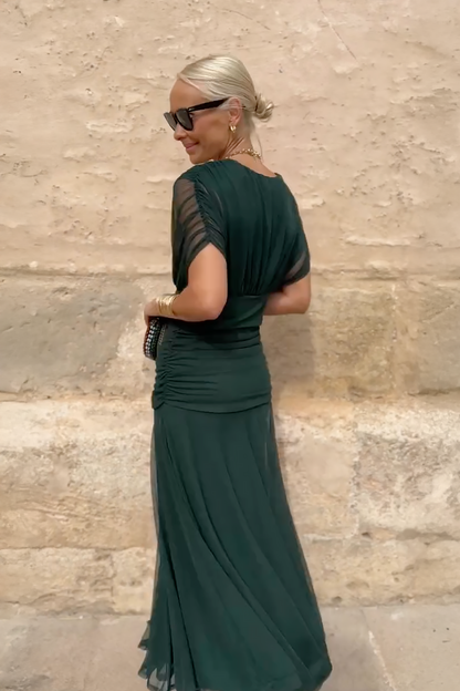 Louise | Robe Maxi Élégante de Fête avec Col en V
