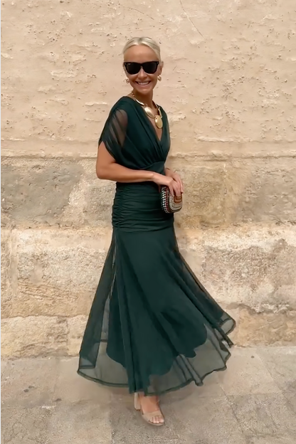 Louise | Robe Maxi Élégante de Fête avec Col en V