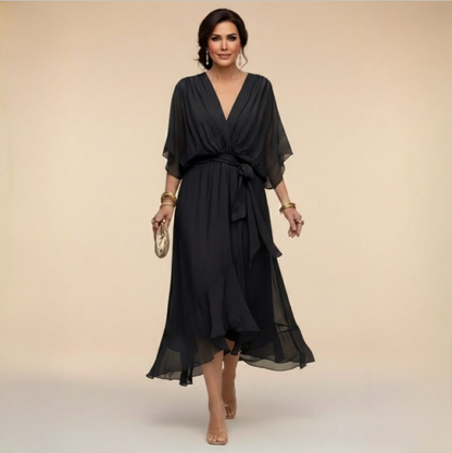 Montse | Robe en georgette à décolleté en V