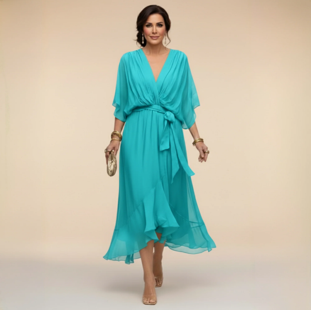 Montse | Robe en georgette à décolleté en V