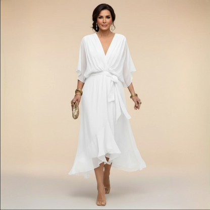 Montse | Robe en georgette à décolleté en V
