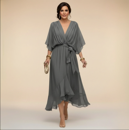 Montse | Robe en georgette à décolleté en V