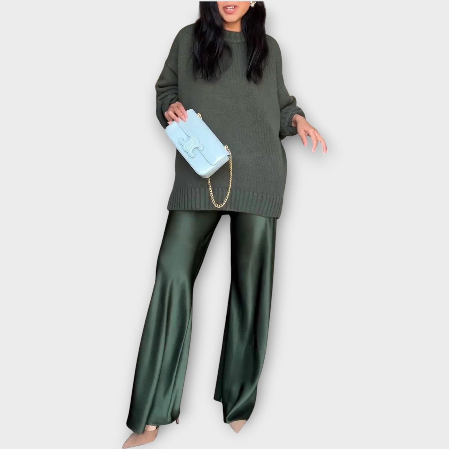 Ensemble Satiné en Maille Luxueuse et Décontractée