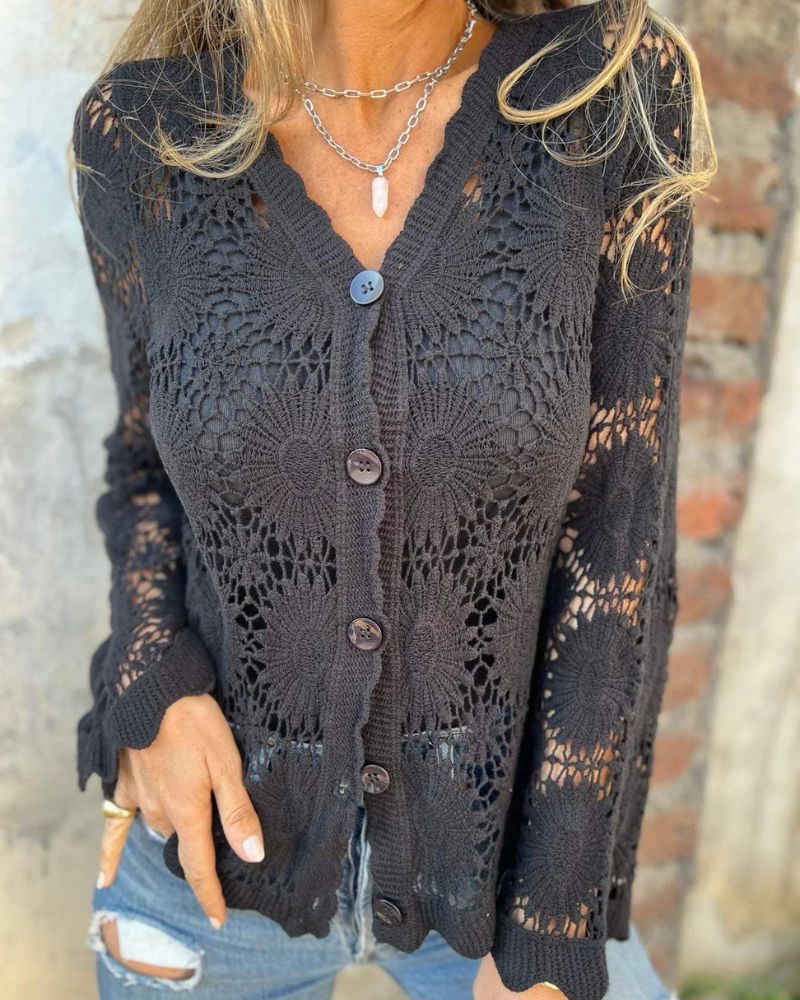 NALIE - Cardigan en Dentelle au Crochet
