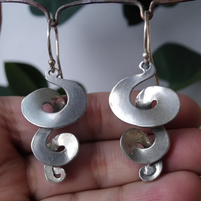 Boucles d'oreilles spirales vintage en argent