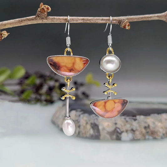 Boucles d'oreilles en pierre orange élégantes