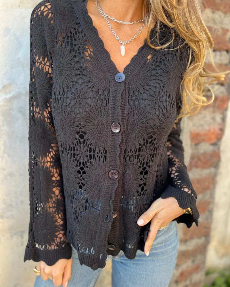 NALIE - Cardigan en Dentelle au Crochet