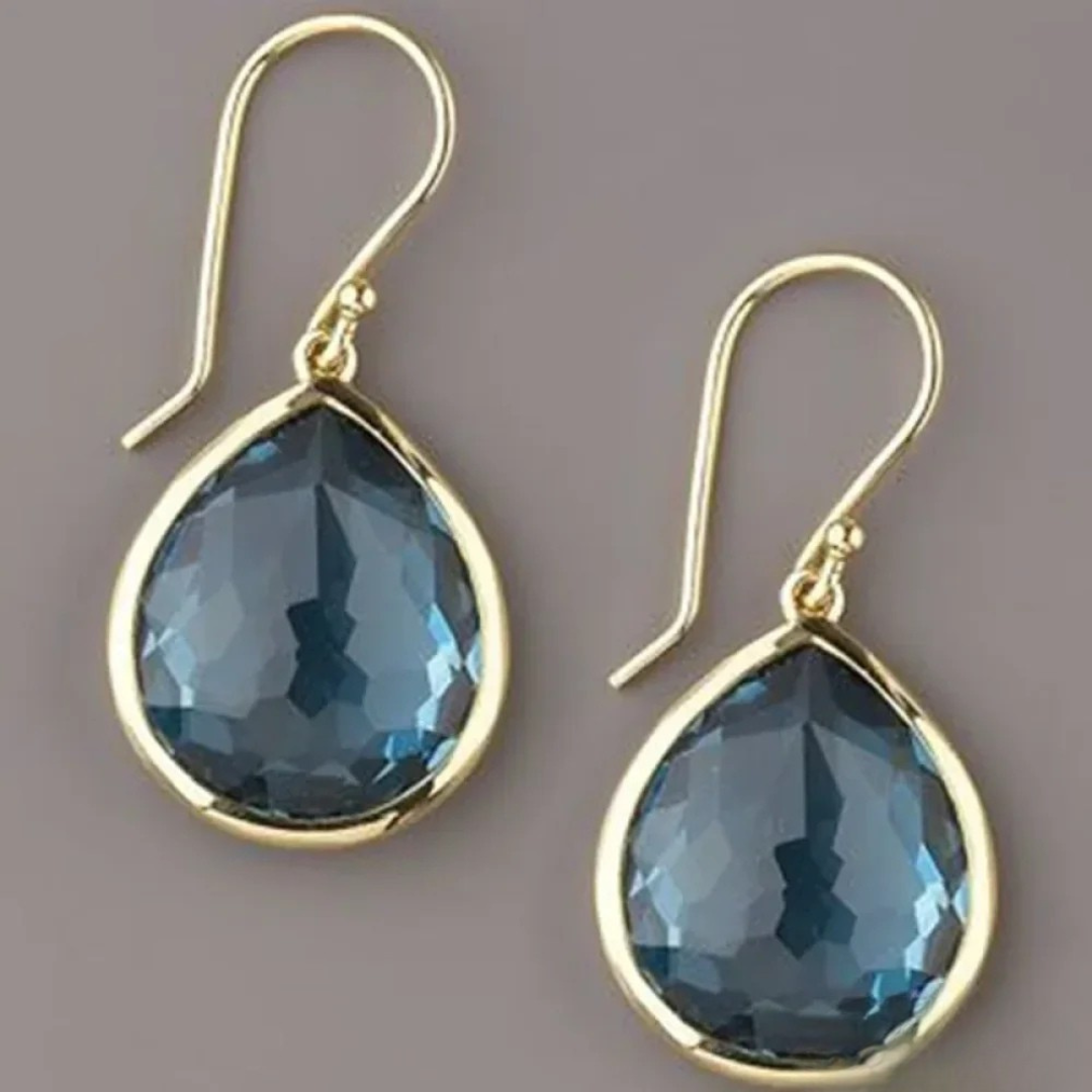 Gouttes Rétro en Cristal Bleu