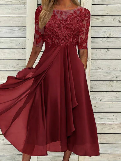 Taryn® | Robe Midi en Dentelle Élégante