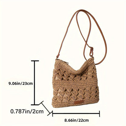 Sac à bandoulière en paille chic