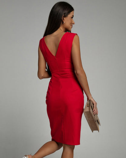 Desi | Robe avec Décolleté en V et Fente