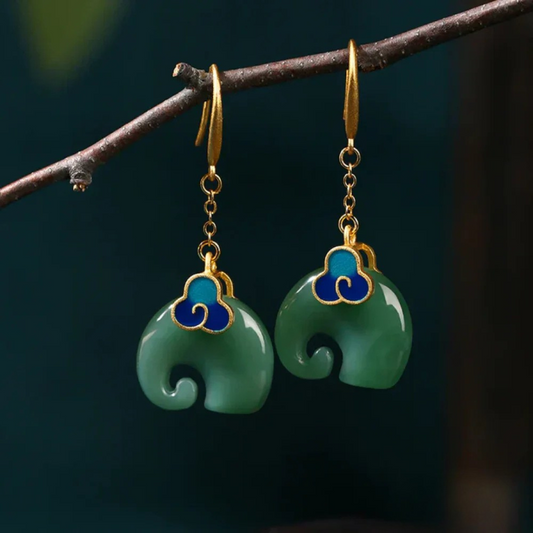 Boucles d'oreilles éléphant chic rétro