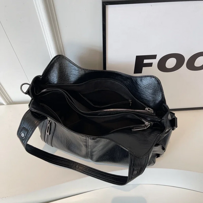Uma - Sac à Bandoulière Grande Capacité avec Double Fermeture Éclair