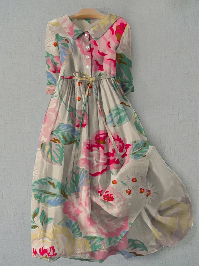 Livia - Élégante Robe Fleurie à Manches Courtes
