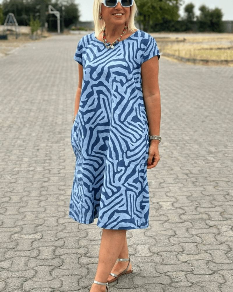 Robe d'été à col rond - Élégance intemporelle