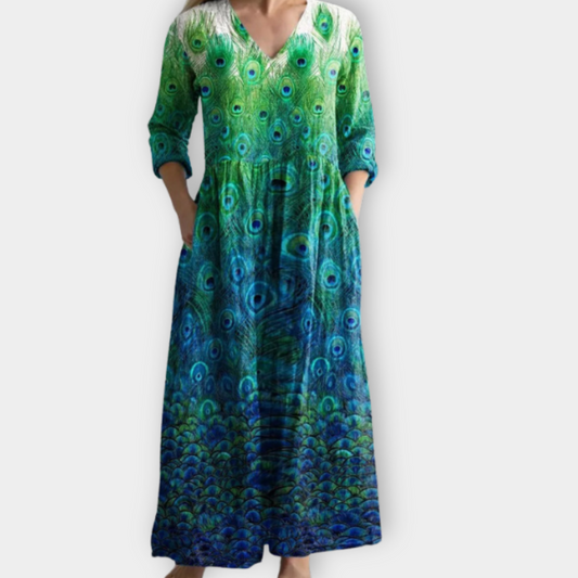 Wendelina | Robe Maxi Boho de Luxe Fabriquée en Tissu Premium Doux