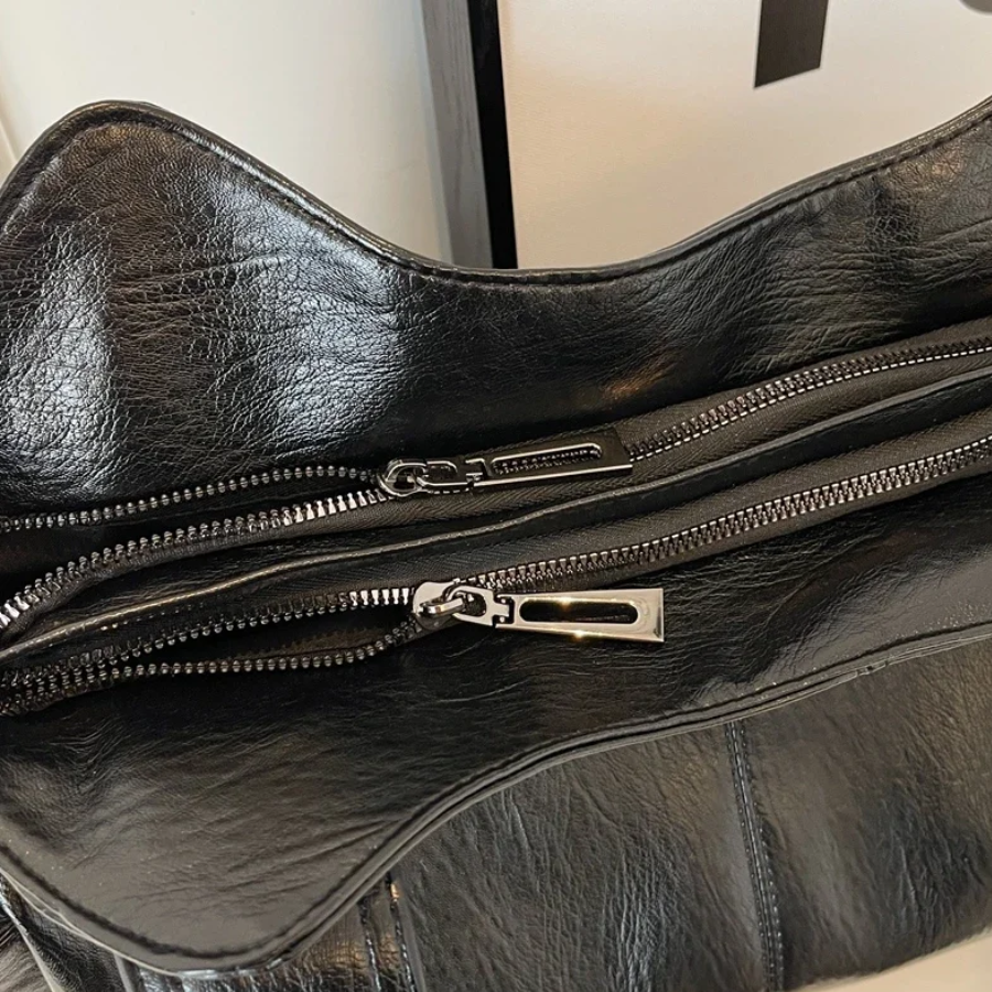 Uma - Sac à Bandoulière Grande Capacité avec Double Fermeture Éclair