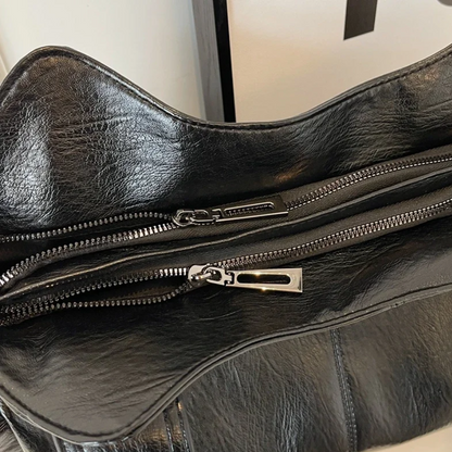 Uma - Sac à Bandoulière Grande Capacité avec Double Fermeture Éclair
