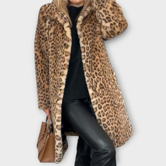 Manteau en Fourrure Synthétique Léopard Luxe