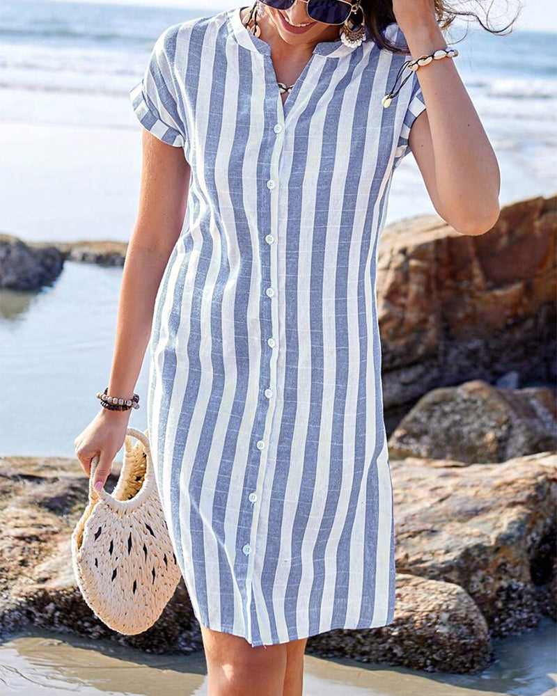Pamela™ | Robe Élégante à Rayures