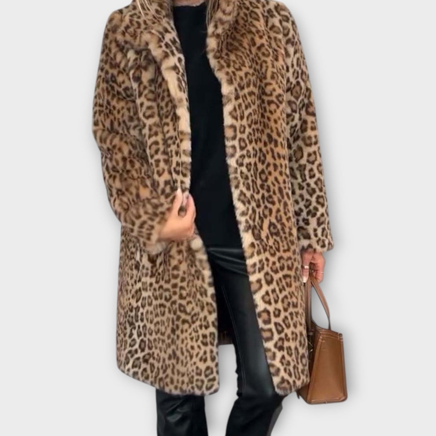 Manteau en Fourrure Synthétique Léopard Luxe