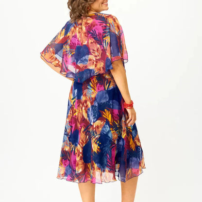 Yvonne - Élégant Robe Midi de Style Kimono