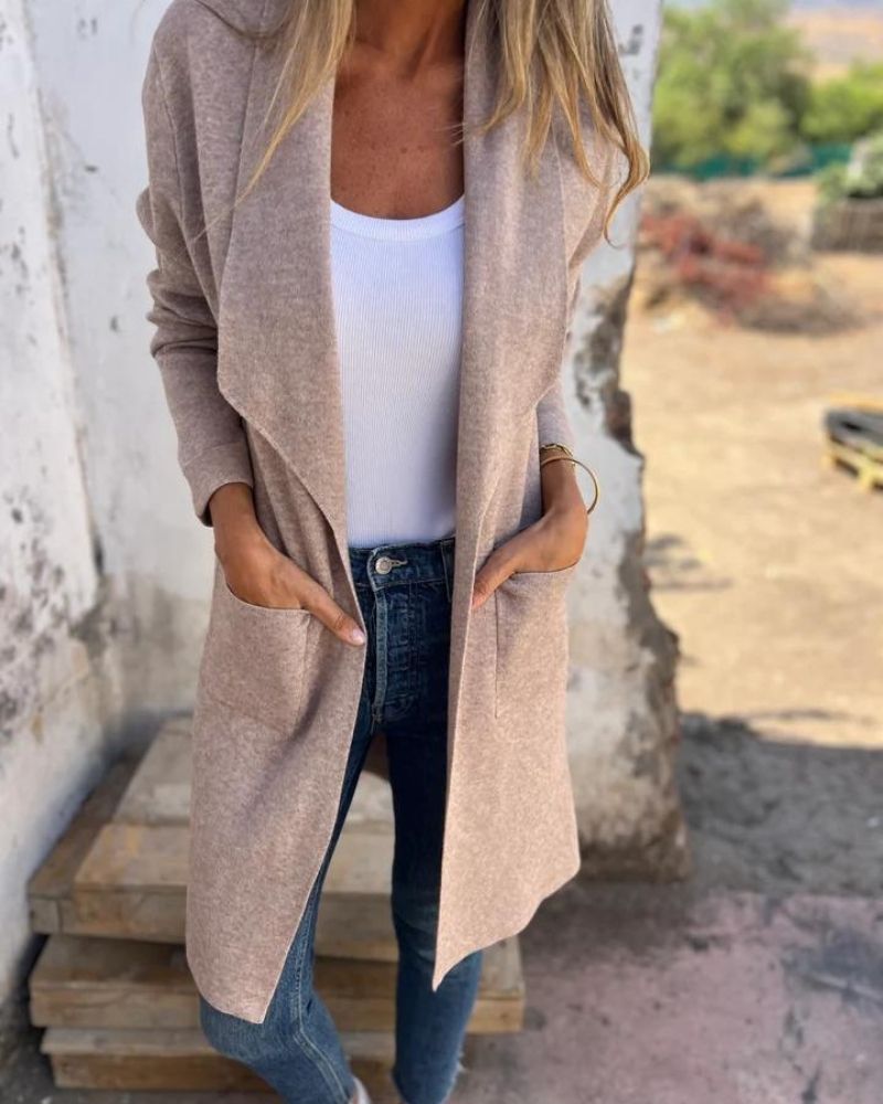 EIGONA - VESTE EN TRICOT CASUAL AVEC REVER