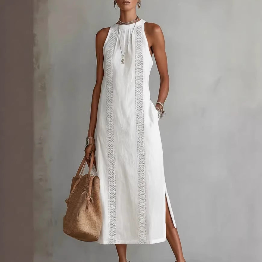 Robe Maxi Vittoria - Élégance Intemporelle et Broderie Artisanale