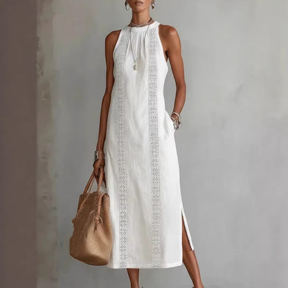 Robe Maxi Vittoria - Élégance Intemporelle et Broderie Artisanale