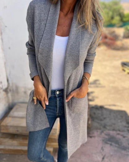 EIGONA - VESTE EN TRICOT CASUAL AVEC REVER