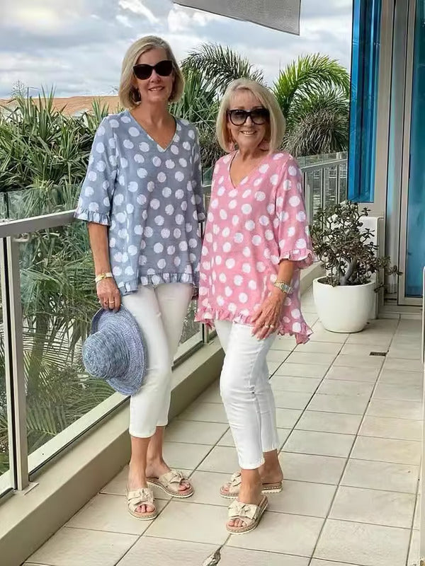 Lucienne – Blouse V-Neck Élégante