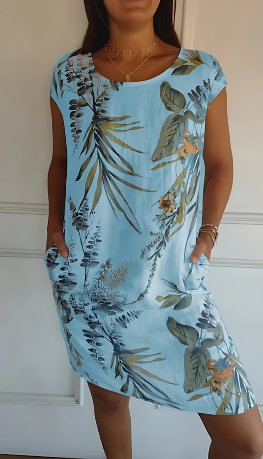 Iris - Robe imprimée décontractée à coupe ample jusqu'aux genoux