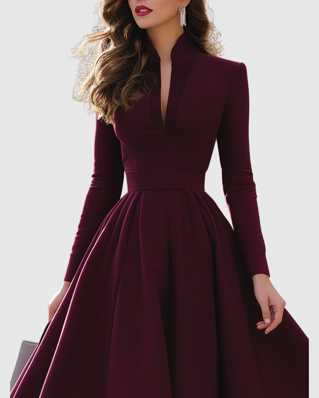 Isabeau – Robe Midi Élégante à Taille Ajustée