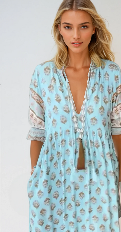 Inès | Robe boheme Chic pour femme | Maxi