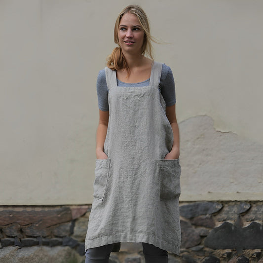 Mozelle - Robe tablier décontractée avec poches pour femmes