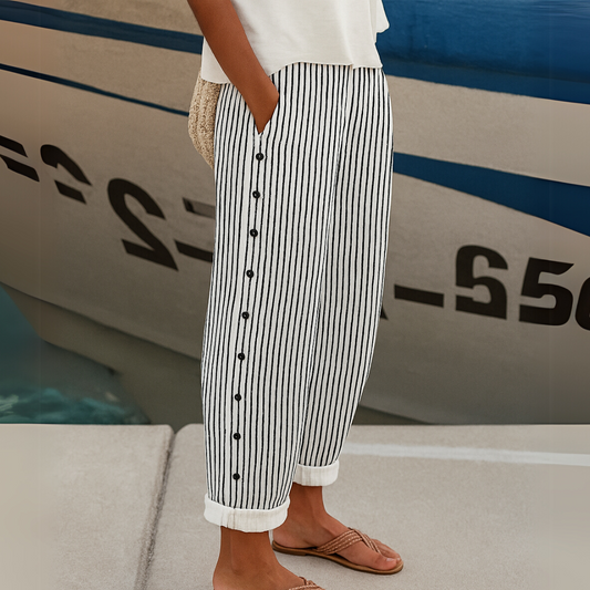 INDIRA | PANTALONS CASUAL RAYÉS CONFORTABLES