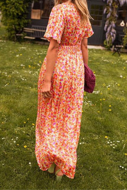 Robe Longue Élégante Evelyn avec Décolleté en V