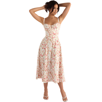 Irene - Robe Midi Élégante avec Corset pour Femmes