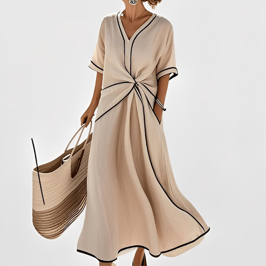 Thérèse – Robe élégante à rayures ample pour femmes