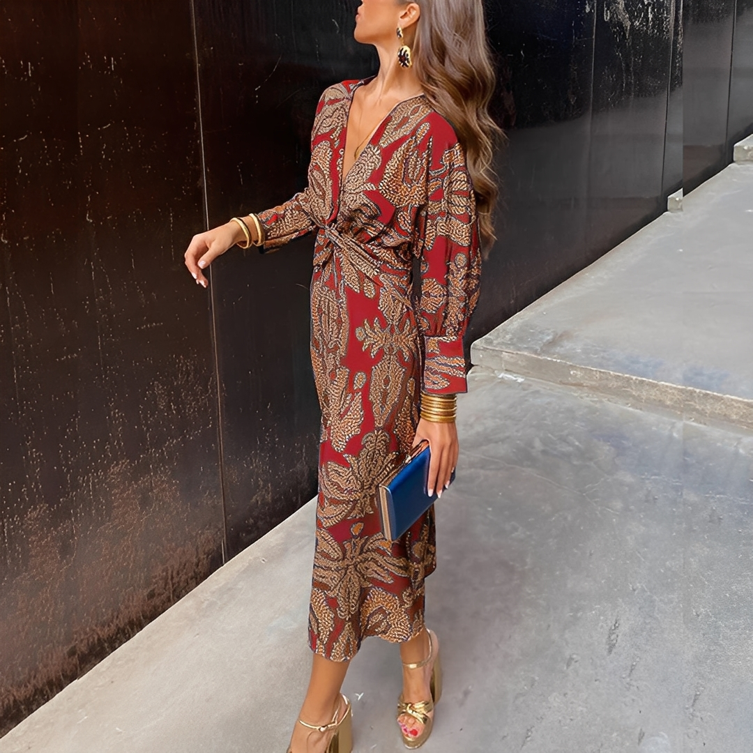 Louna - Robe élégante à col en V pour femmes