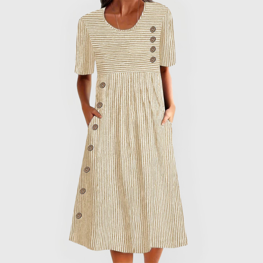 Julia | Robe midi à rayures