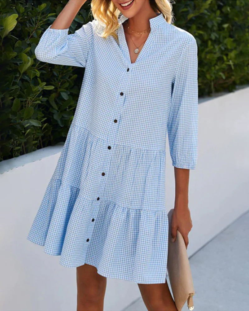 Hilda™ - Impressionnante Robe Midi Bleue pour Femmes