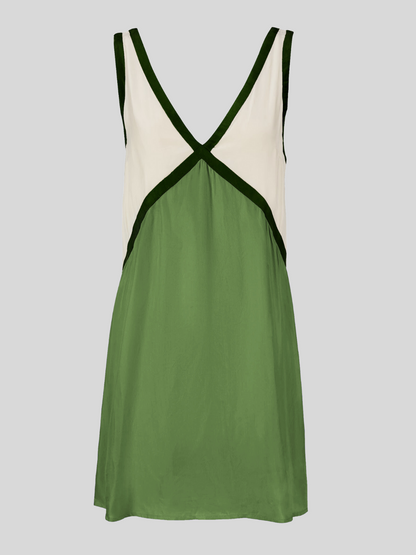 Sorrell - Robe Mini à Bretelles avec Décolleté en V et Couleur Contrastante