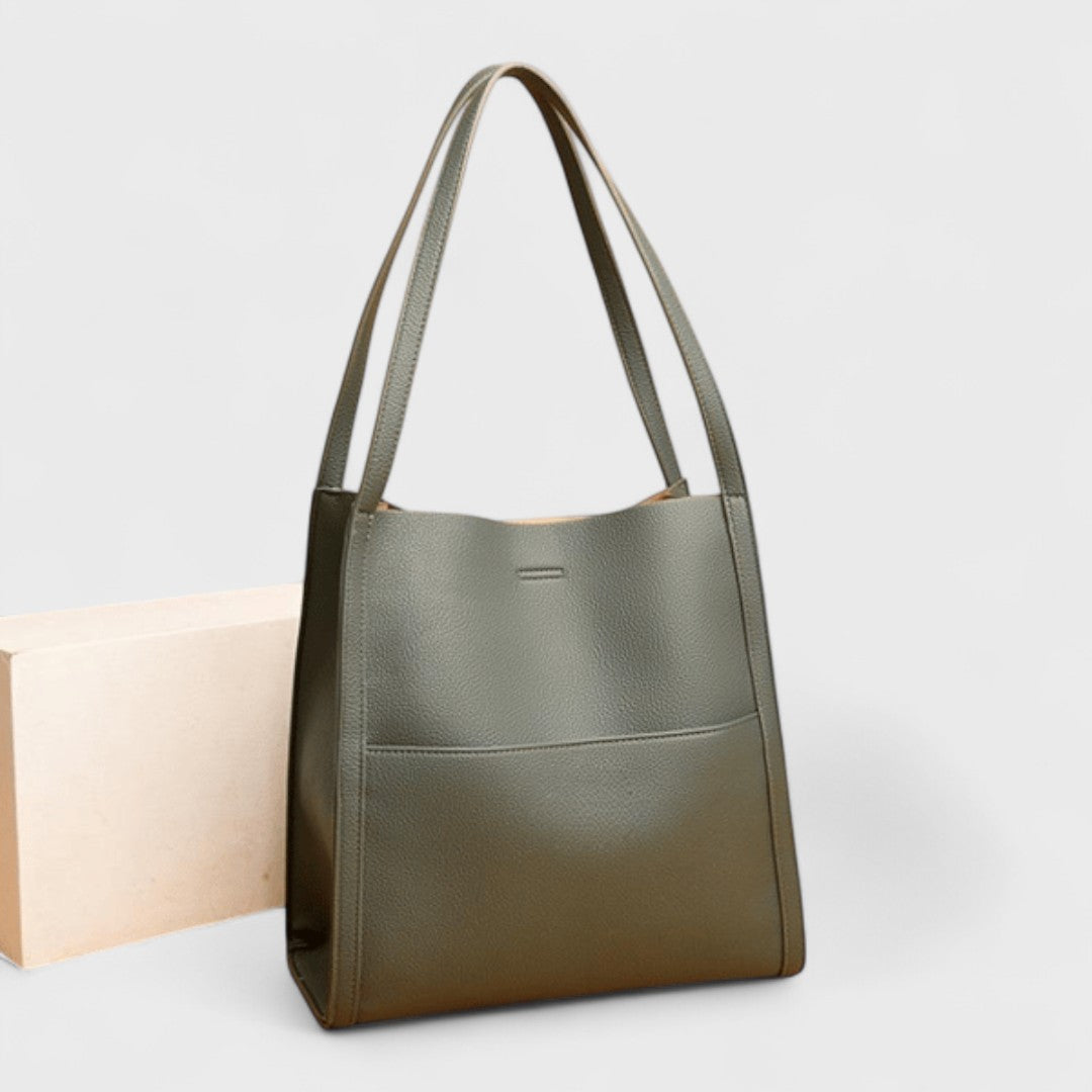 Fera - Sac à bandoulière en cuir véritable uni