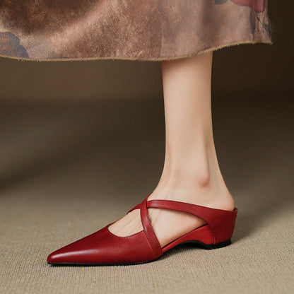 Hannah - Mules décontractées en cuir lavé pour femme