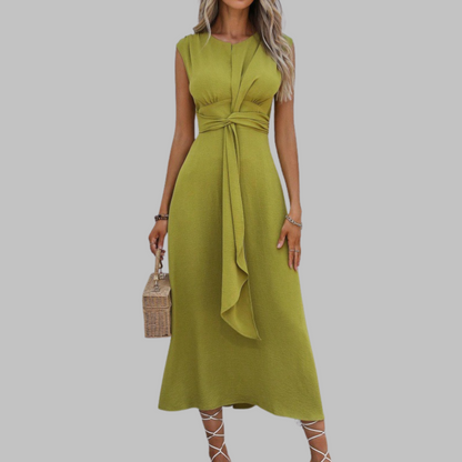 Robe Longue Élégante Sans Manches Col Rond - Robe Maxi Chic pour Femme