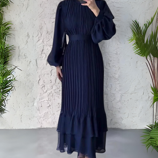 Robe de Soirée Élégante Automnale avec Détails en Tulle