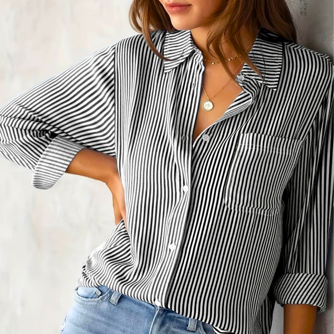 Blouse Rayée Décontractée pour Femmes