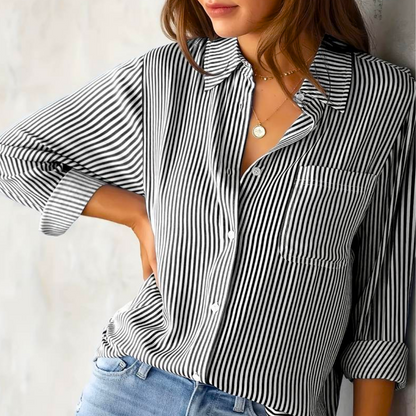 Blouse Rayée Décontractée pour Femmes